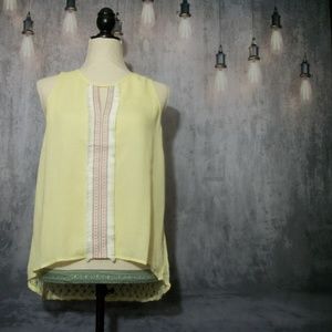 Valentine Yellow blousey tank top Sheer Back